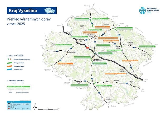 Mapa oprav. Se souhlasem ŘSD