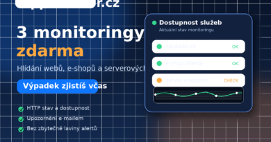 AppMonitor.cz: jednoduché hlídání webů, e-shopů a služeb. První 3 monitoringy zdarma